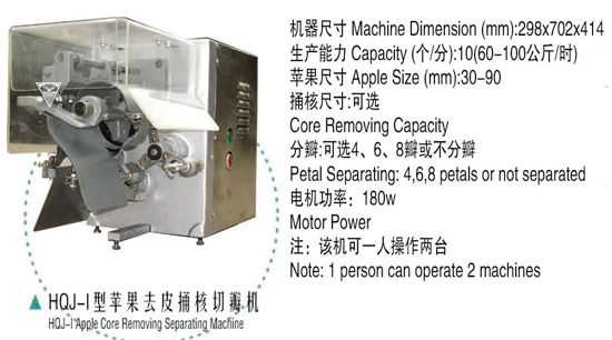 蘋果去皮捅核切瓣機
